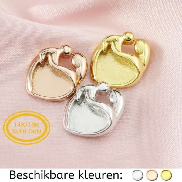 Moeder en kind hanger 14k goud