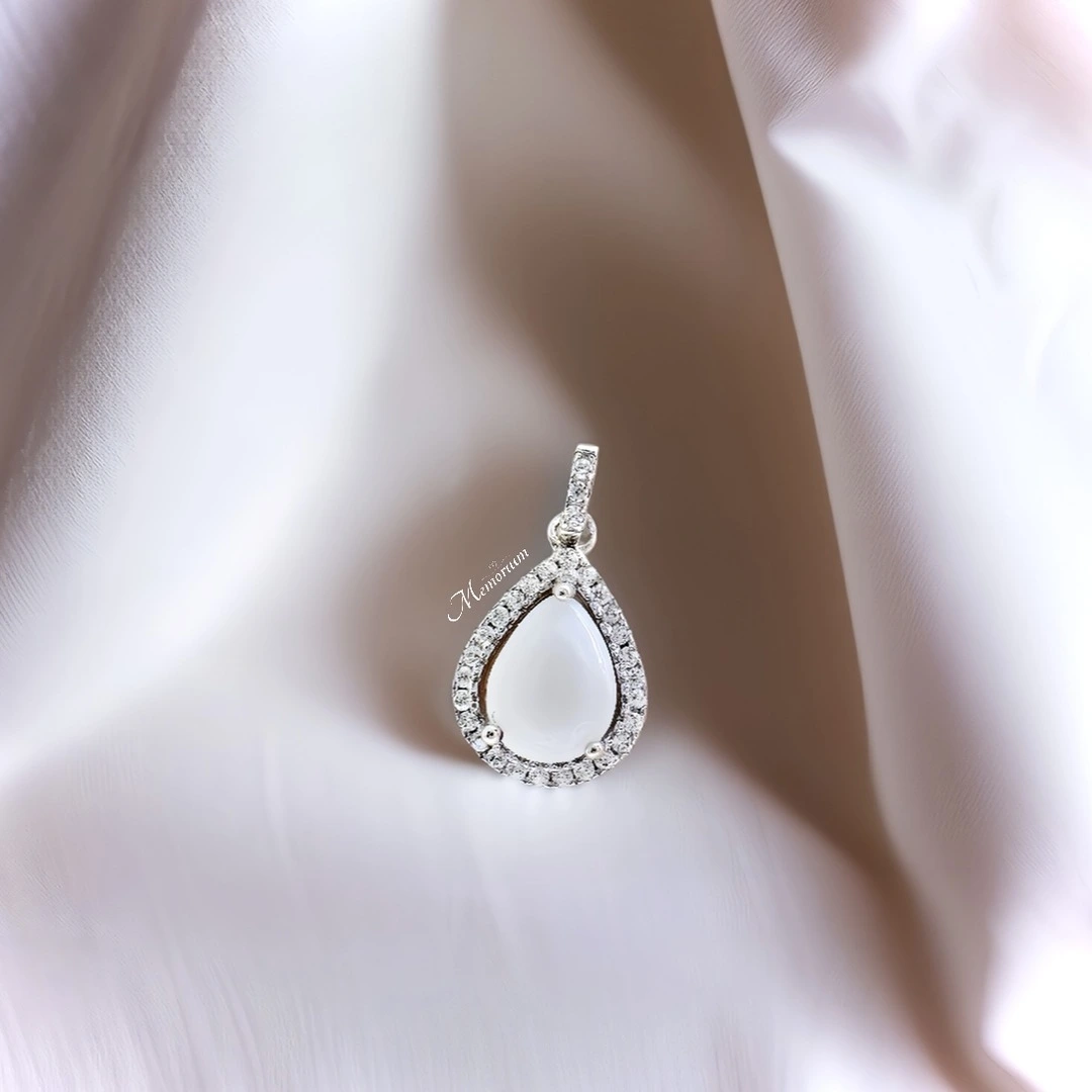 Zilveren moedermelk ketting met zirkonia