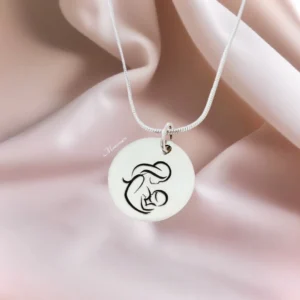 Borstvoedende mama bedel zilver