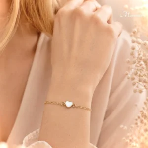 Amor gold armband met hartvormig kuipje